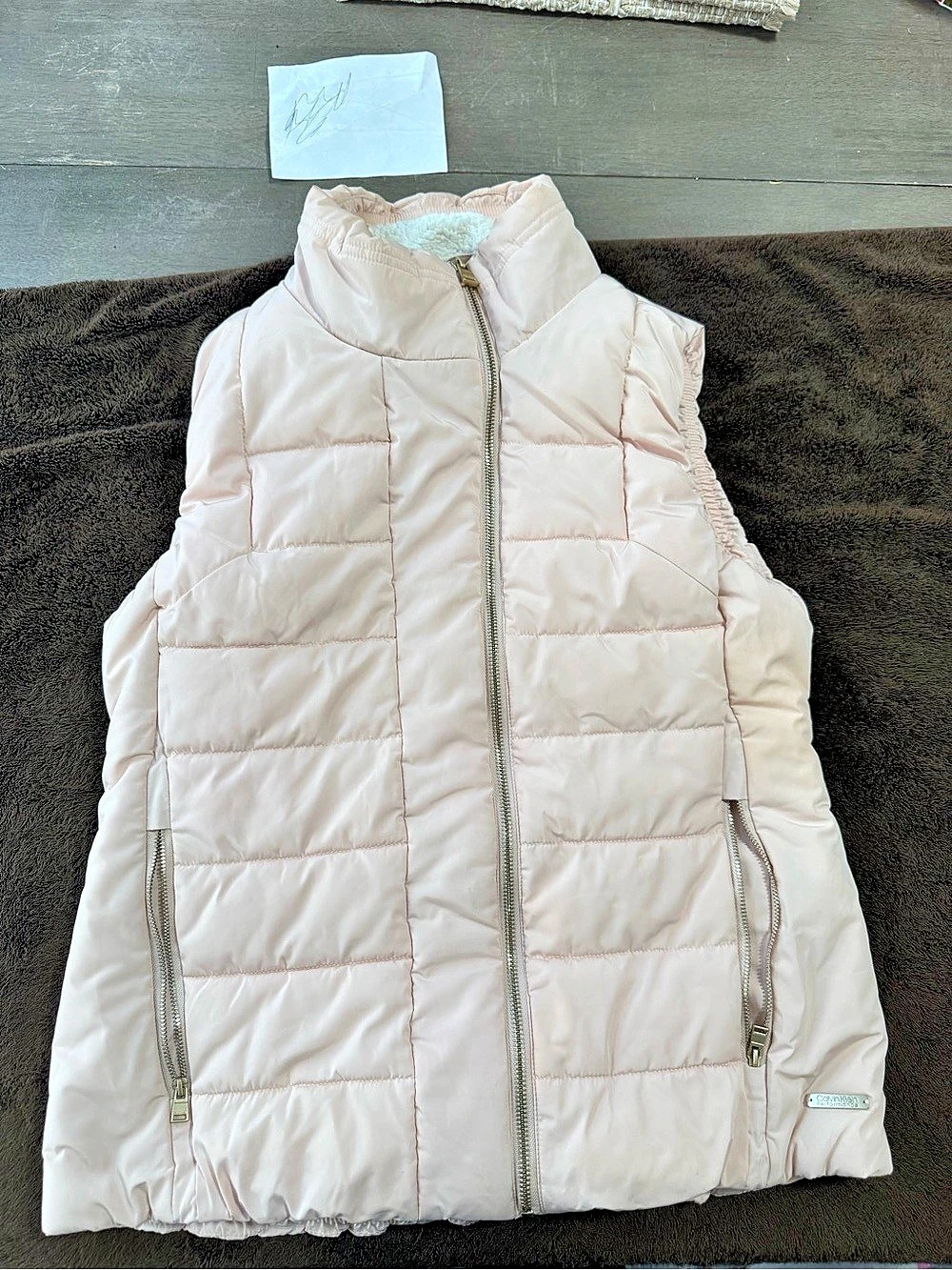 Calvin Klein Quilted Puffer Vest in Pink Like New